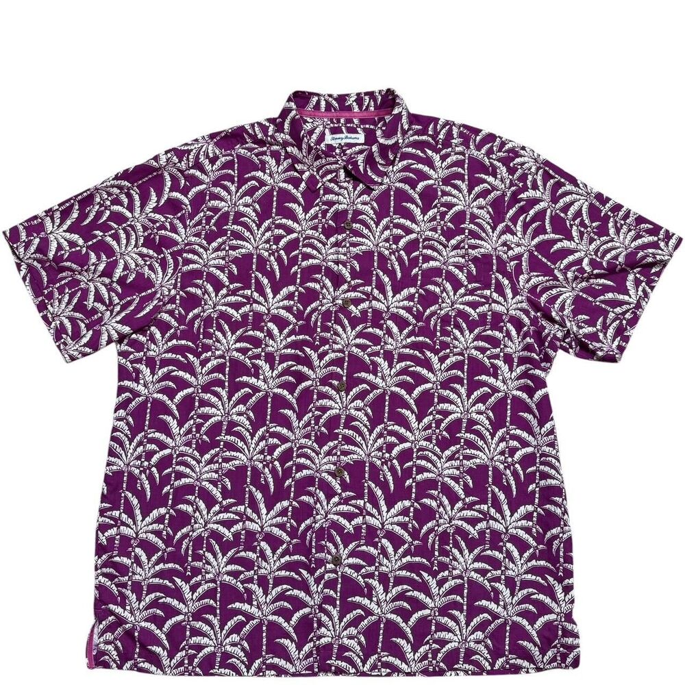 Tommy-bahama Men's Purple and Pink Shirt